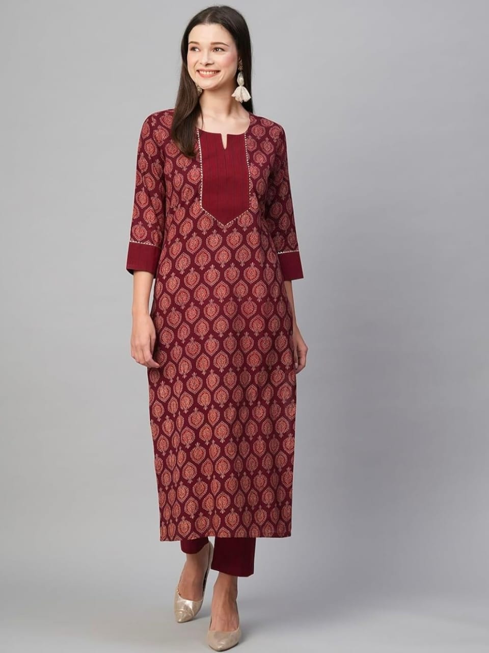Shamal Printed Cotton Blend Kurti With Bottom Catalog
